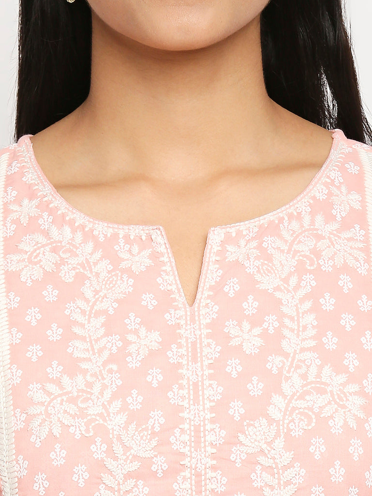 Women's Pink Cambric  Kurta