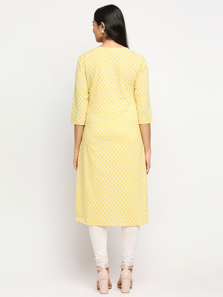Women's Yellow Cambric  Kurta