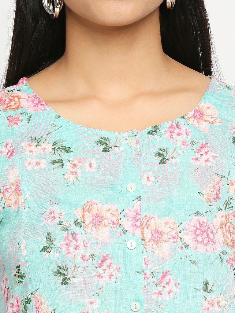 Women's Green Rayon  Kurta