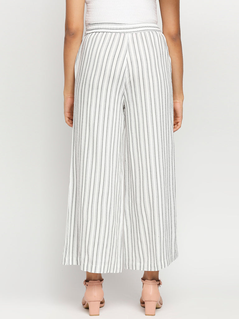 Women's Off White Rayon  Palazzo