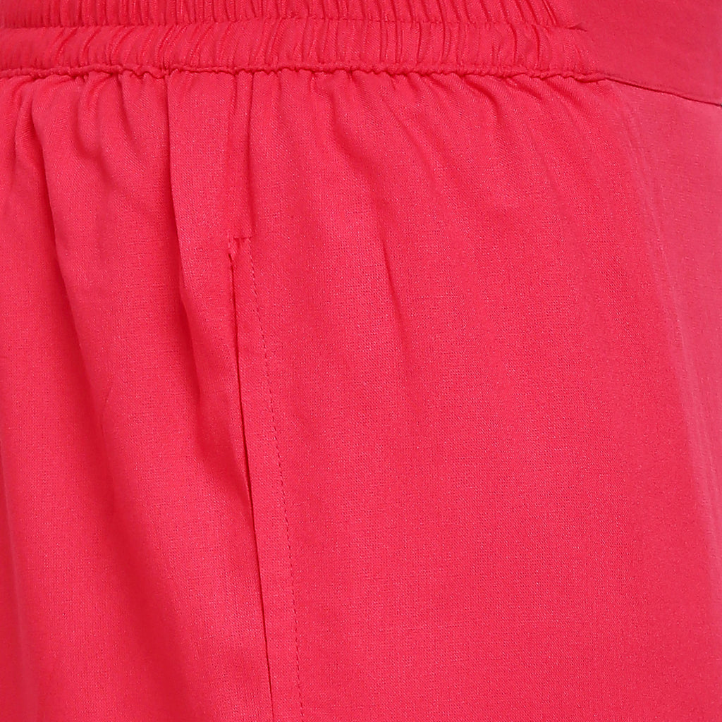 Women's Fuchsia Rayon Solid Palazzo