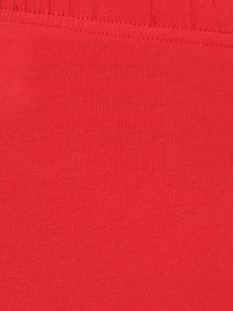 Women's Red Cotton Lycra Solid Leggings