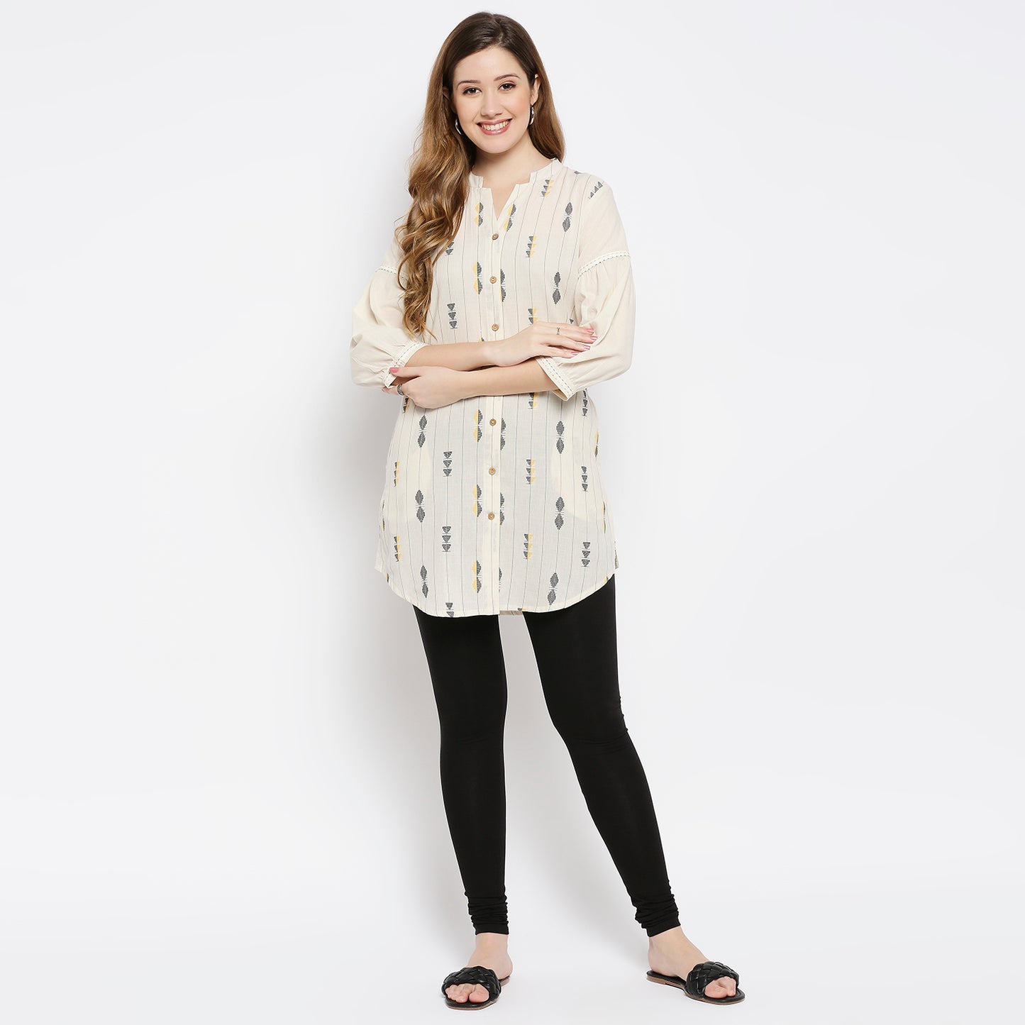 Women Black Cotton Lycra Solid Churidar