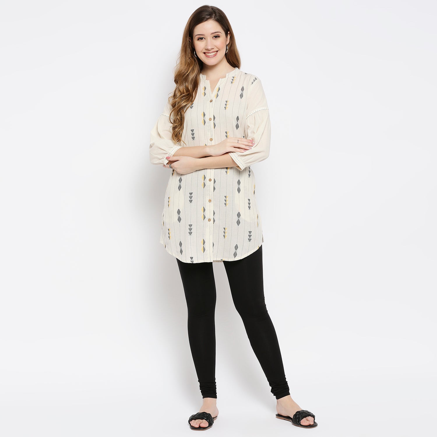 Women Black Cotton Lycra Solid Churidar