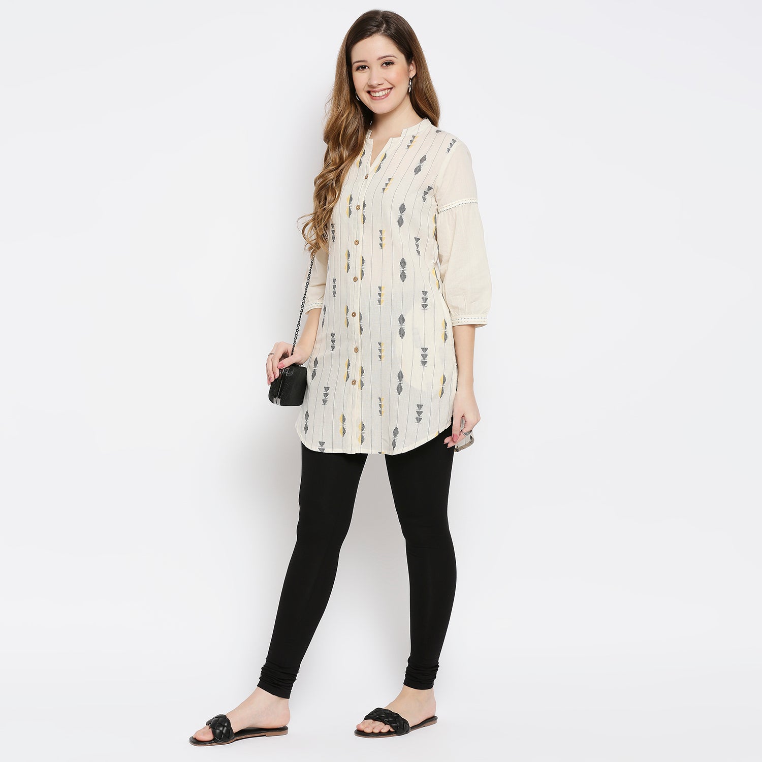 Women Black Cotton Lycra Solid Churidar
