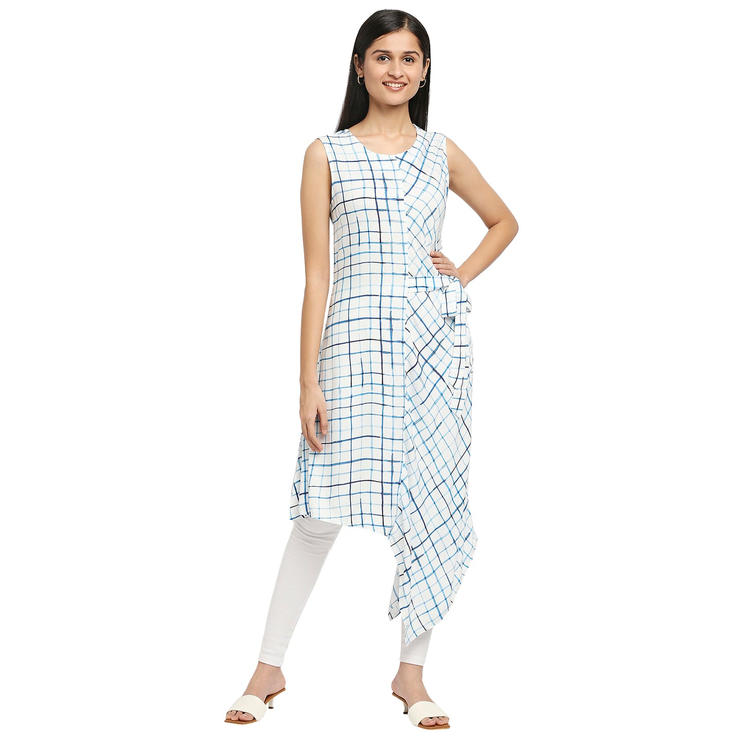 Women's Off White Viscose Rayon Printed Kurta