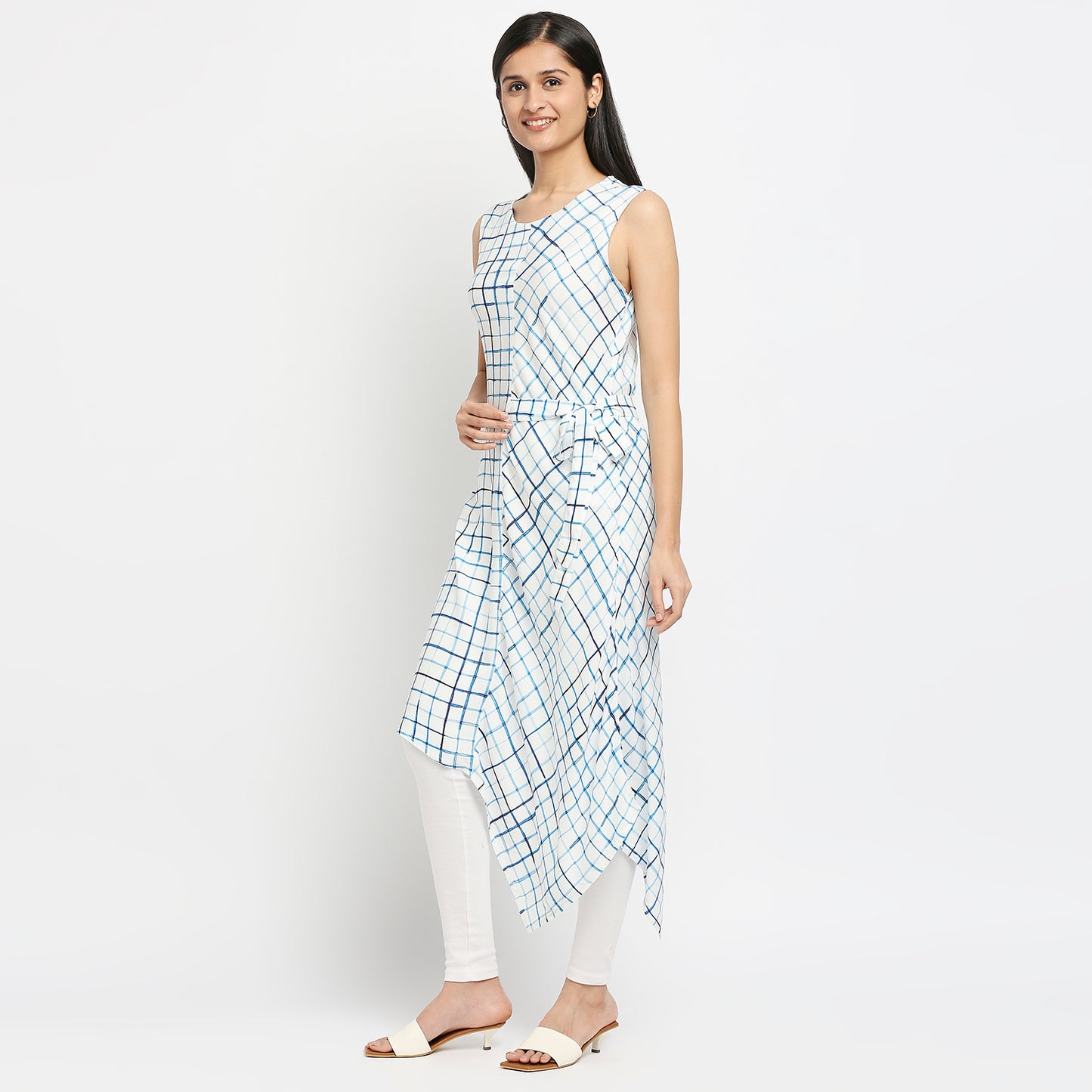 Women's Off White Viscose Rayon Printed Kurta