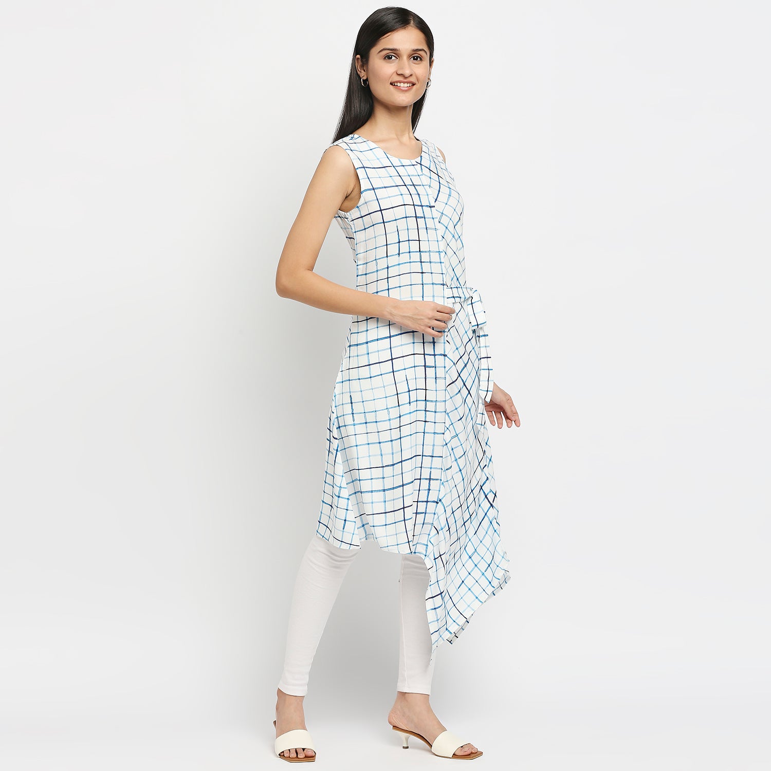 Women's Off White Viscose Rayon Printed Kurta