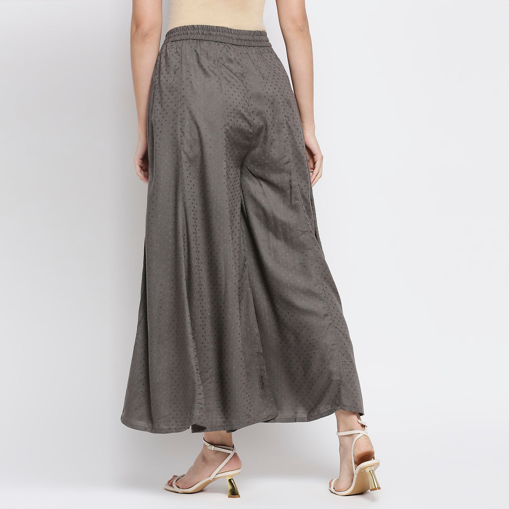 Women's Grey Viscose Stripes Palazzo