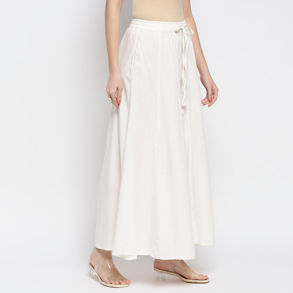 Women's Off White Viscose Stripes Palazzo