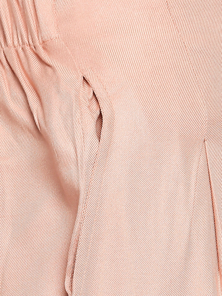 Women's Pink 100% Viscose Solid Palazzo