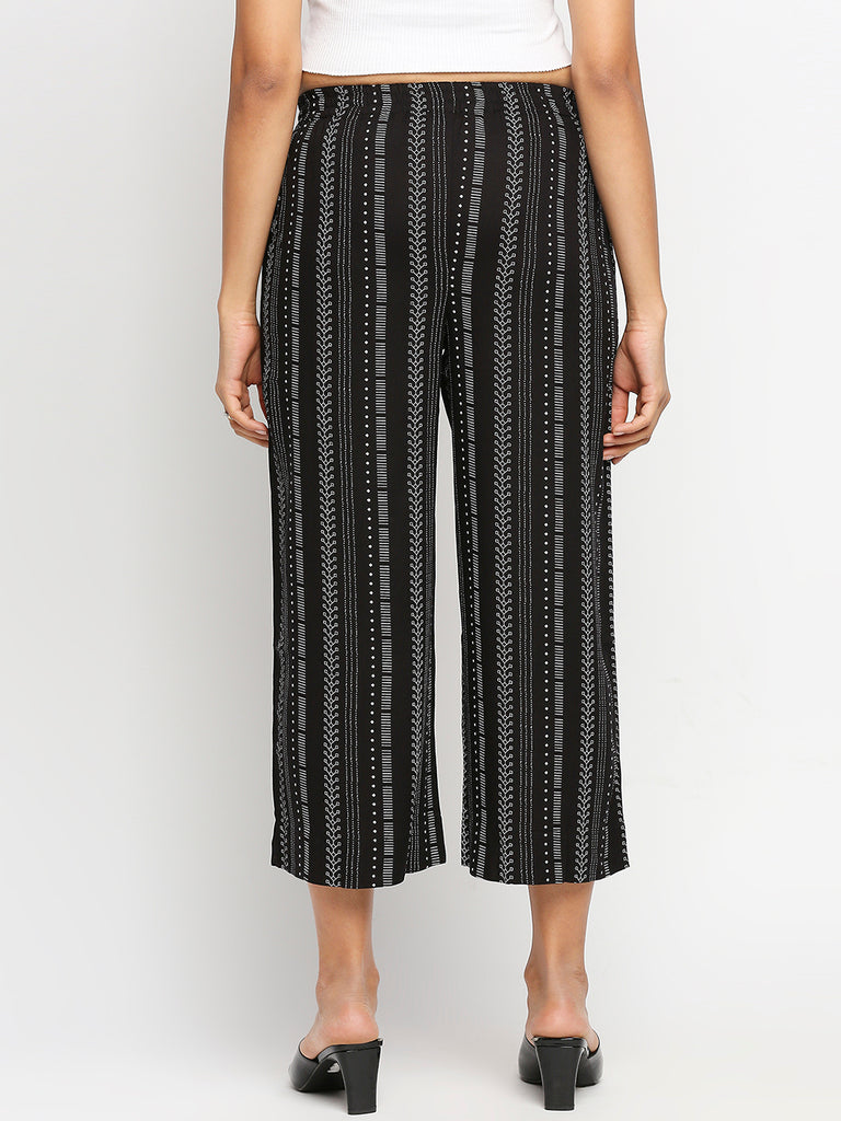 Women's Black Rayon  Palazzo