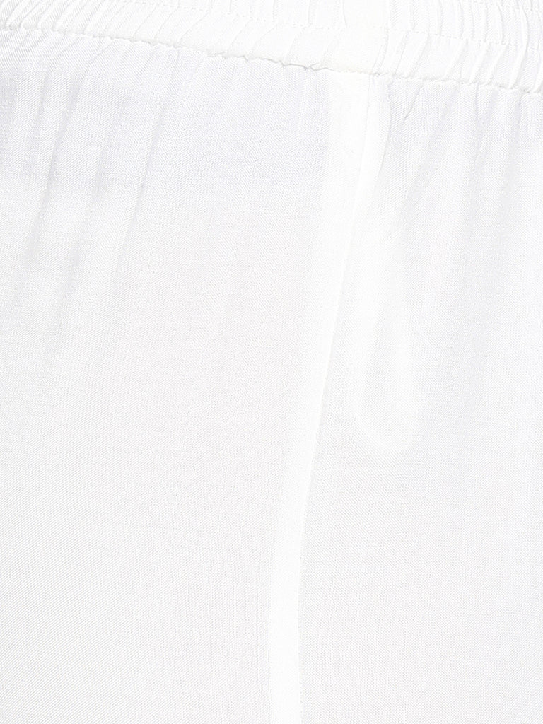 Women's White Rayon  Palazzo