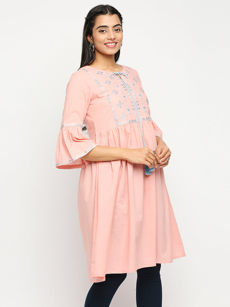 Women's Peach Cotton  Fusion Topwear