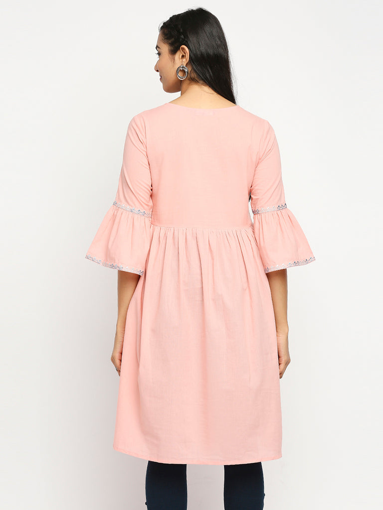 Women's Peach Cotton  Fusion Topwear