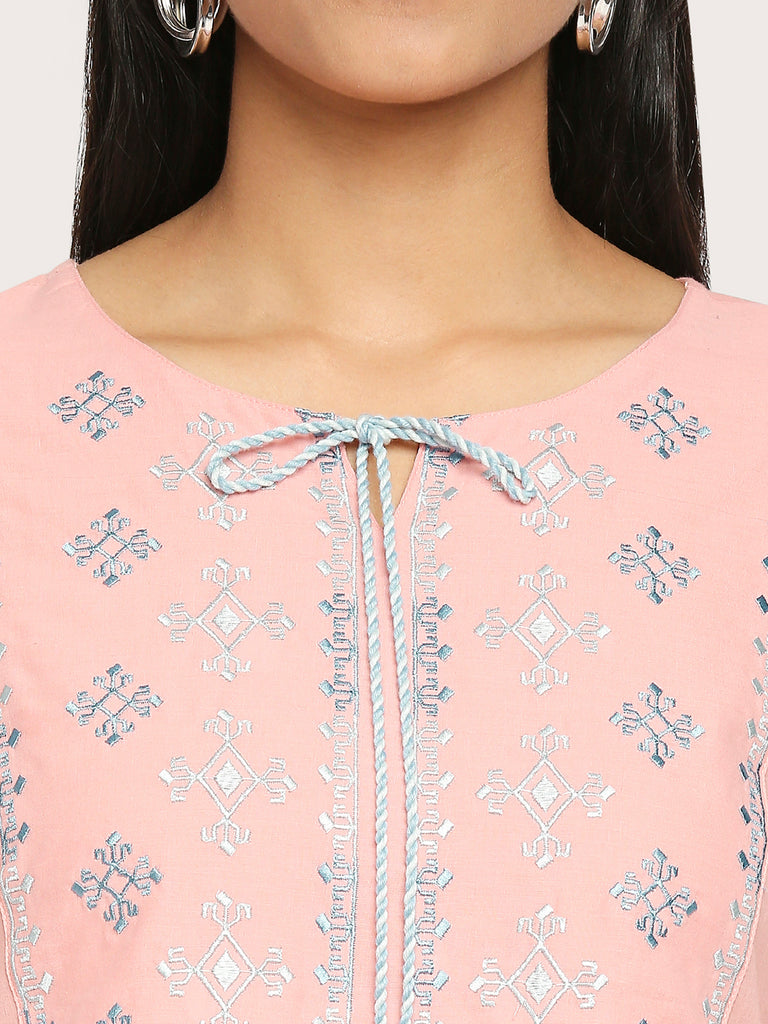 Women's Peach Cotton  Fusion Topwear