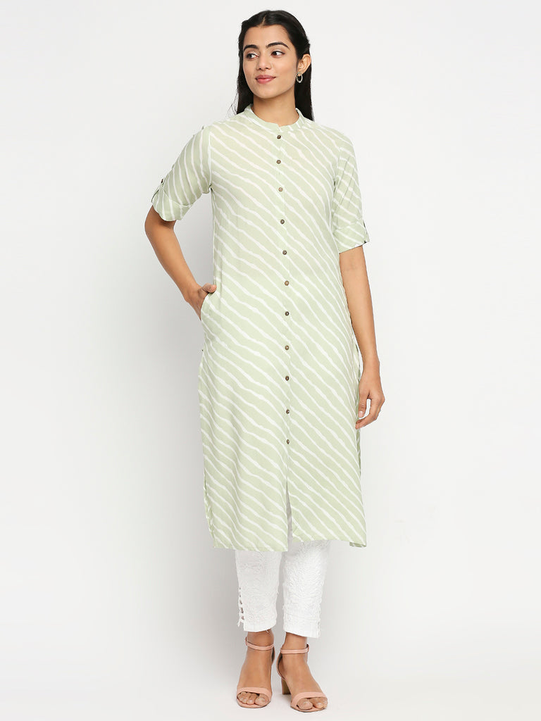 Women's Mint Rayon  Kurta
