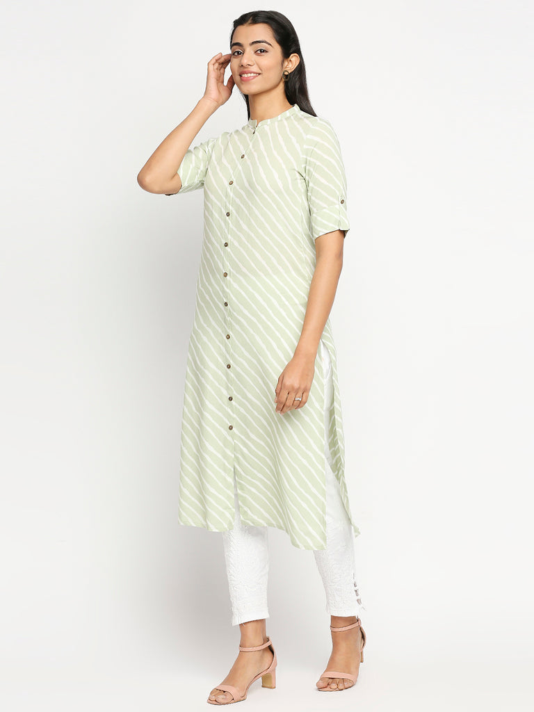 Women's Mint Rayon  Kurta