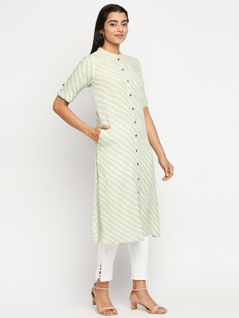 Women's Mint Rayon  Kurta