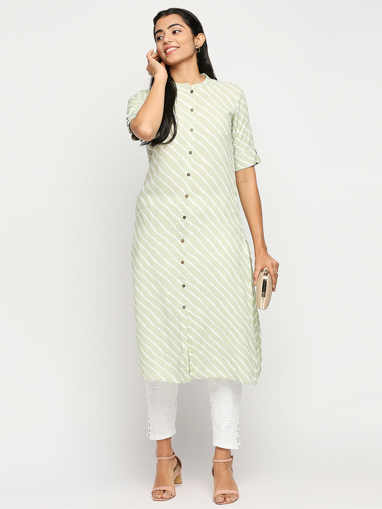 Women's Mint Rayon  Kurta