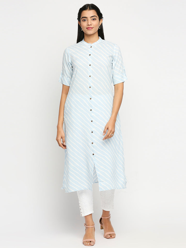 Women's Blue Rayon  Kurta