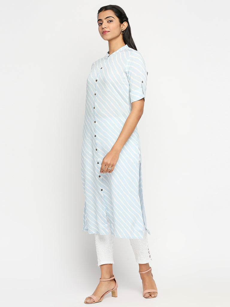 Women's Blue Rayon  Kurta