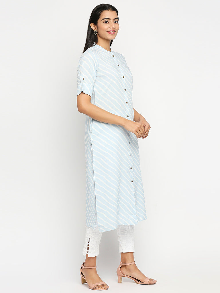 Women's Blue Rayon  Kurta
