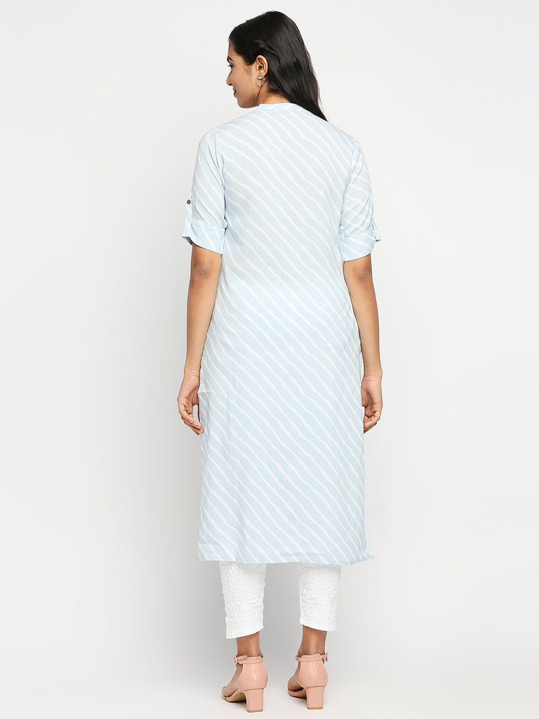 Women's Blue Rayon  Kurta