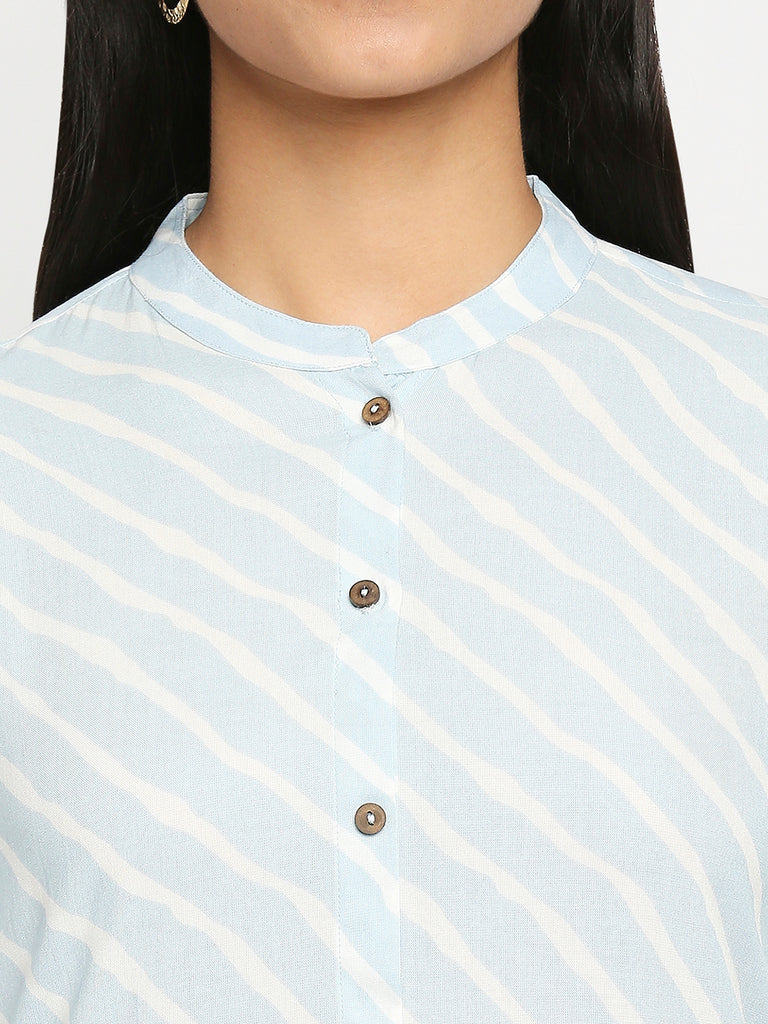 Women's Blue Rayon  Kurta