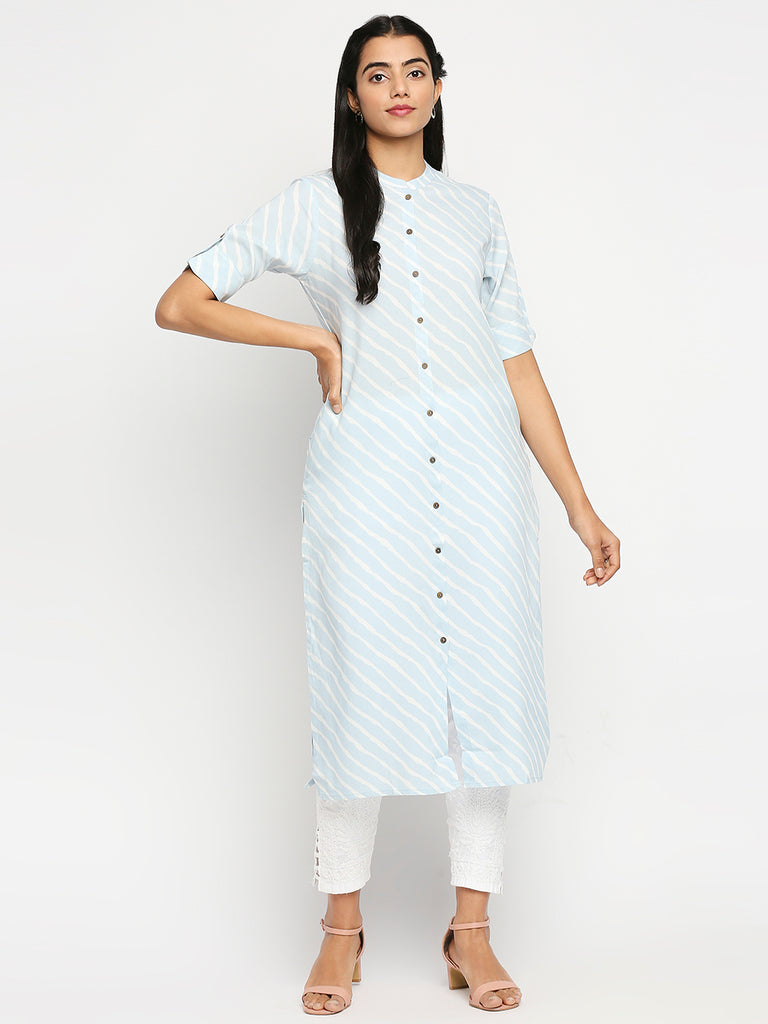 Women's Blue Rayon  Kurta
