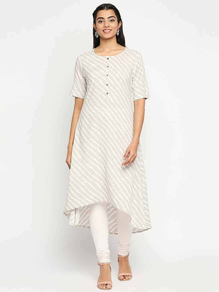 Women's Grey Rayon  Kurta