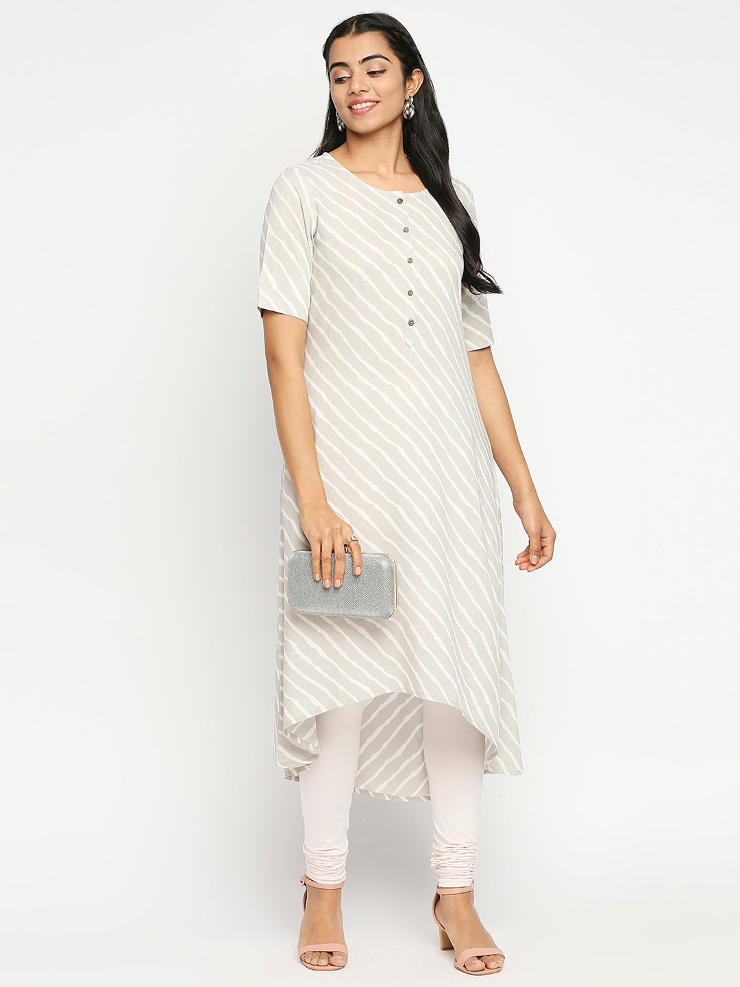 Women's Grey Rayon  Kurta