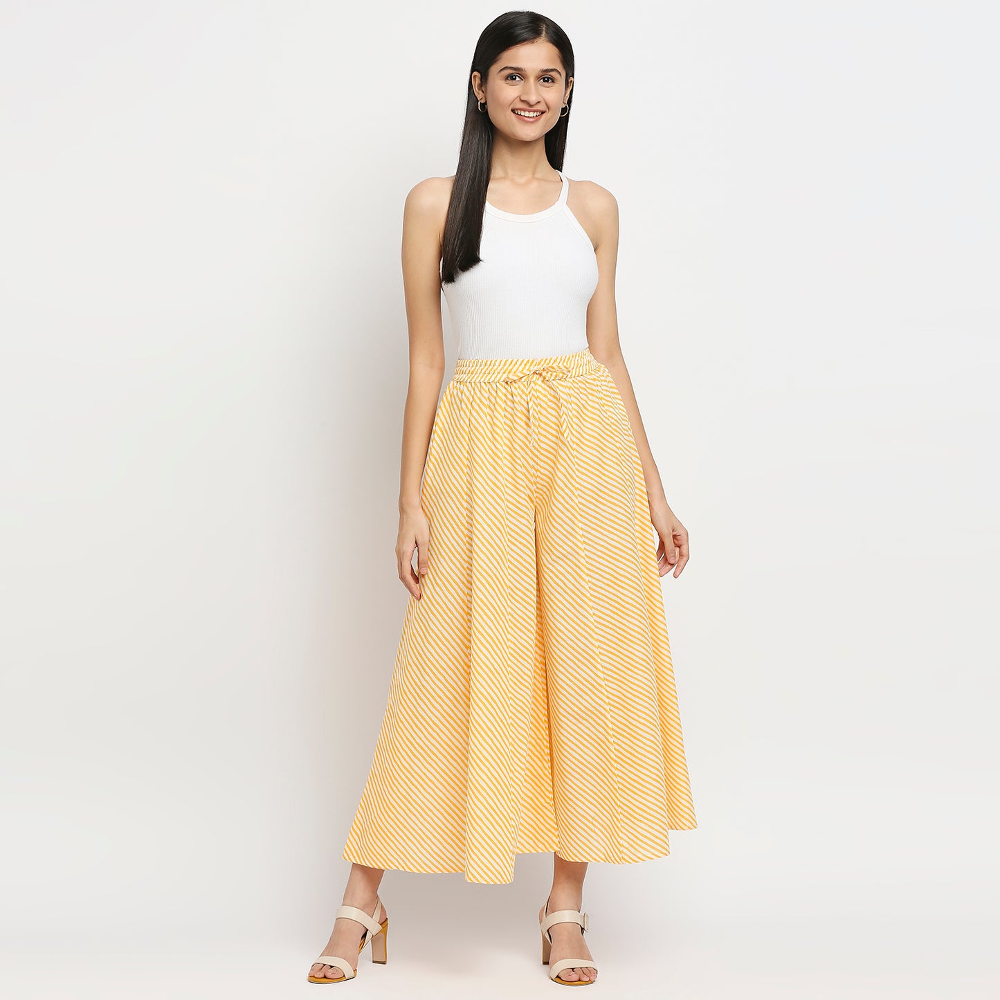 Women's Mango Cotton Printed Palazzo