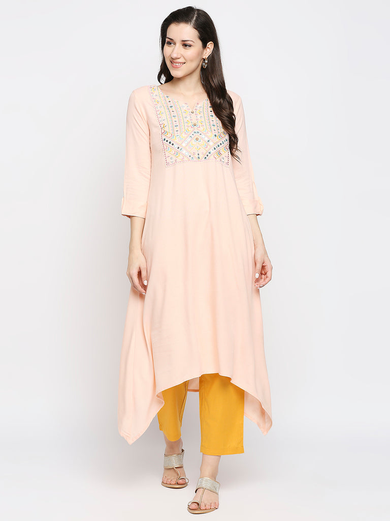 Women's Yellow Cotton Slub Solid Palazzo