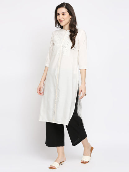 Women's Black Cotton Slub Solid Palazzo