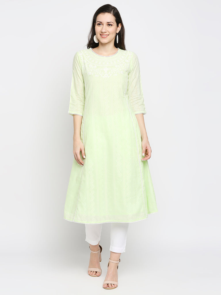 Women's Mint Cotton Solid Nylangan Topwear