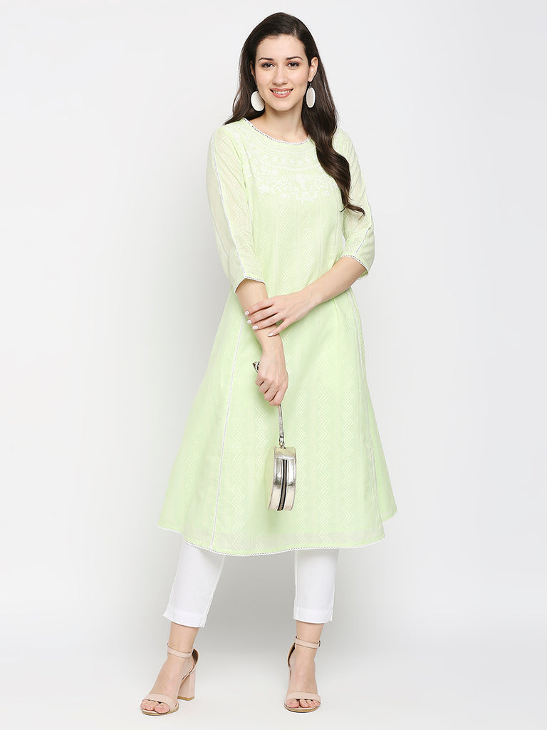 Women's Mint Cotton Solid Nylangan Topwear