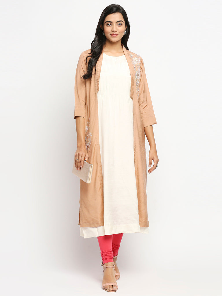 Women's Off White Shantoon  Kurta