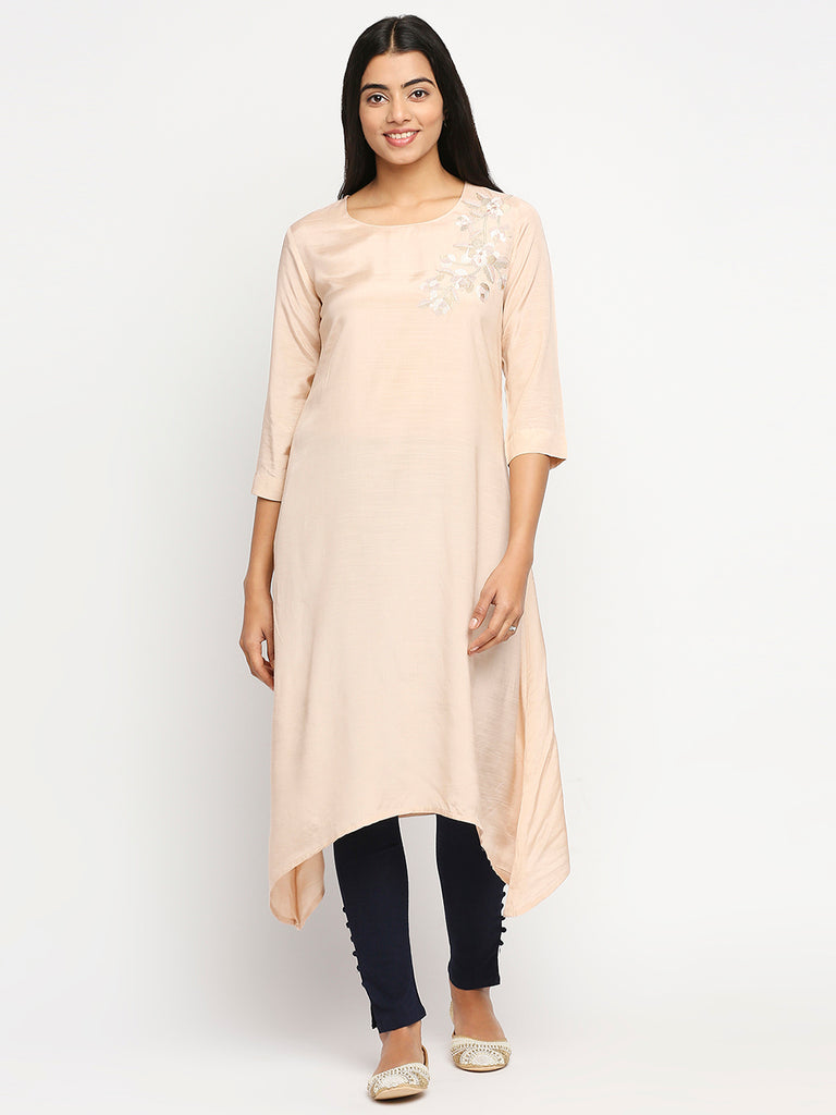 Women's Dust Pink Shantoon  Kurta