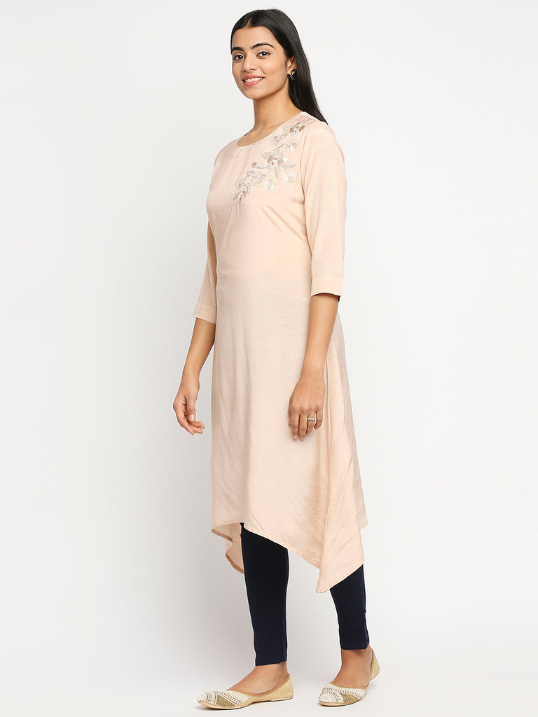 Women's Dust Pink Shantoon  Kurta