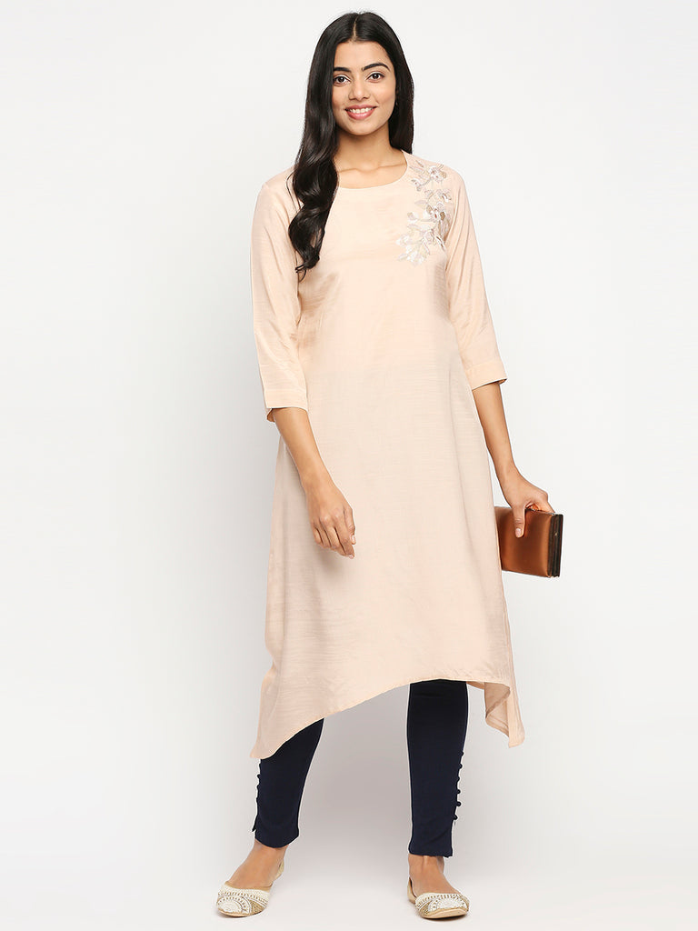 Women's Dust Pink Shantoon  Kurta