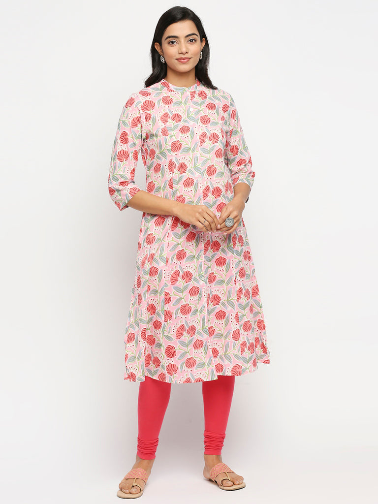 Women's Coral Cotton  Kurta