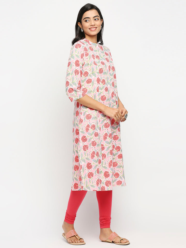 Women's Coral Cotton  Kurta