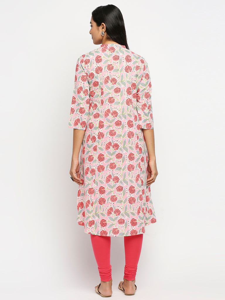Women's Coral Cotton  Kurta