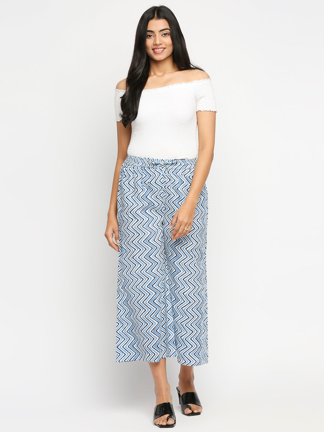 Women's Lime Green Cotton  Palazzo