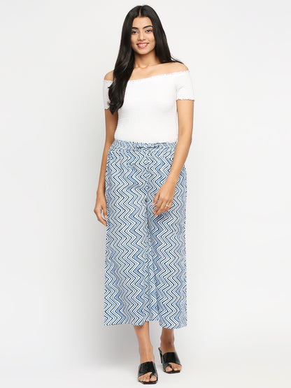 Women's Lime Green Cotton  Palazzo