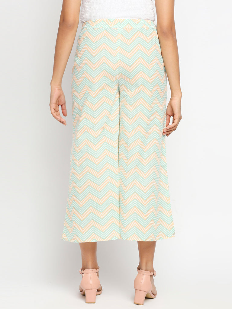 Women's Sea Green Cotton  Palazzo