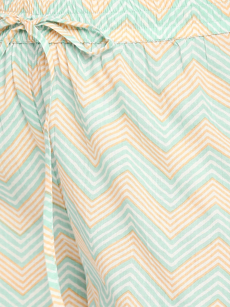 Women's Sea Green Cotton  Palazzo