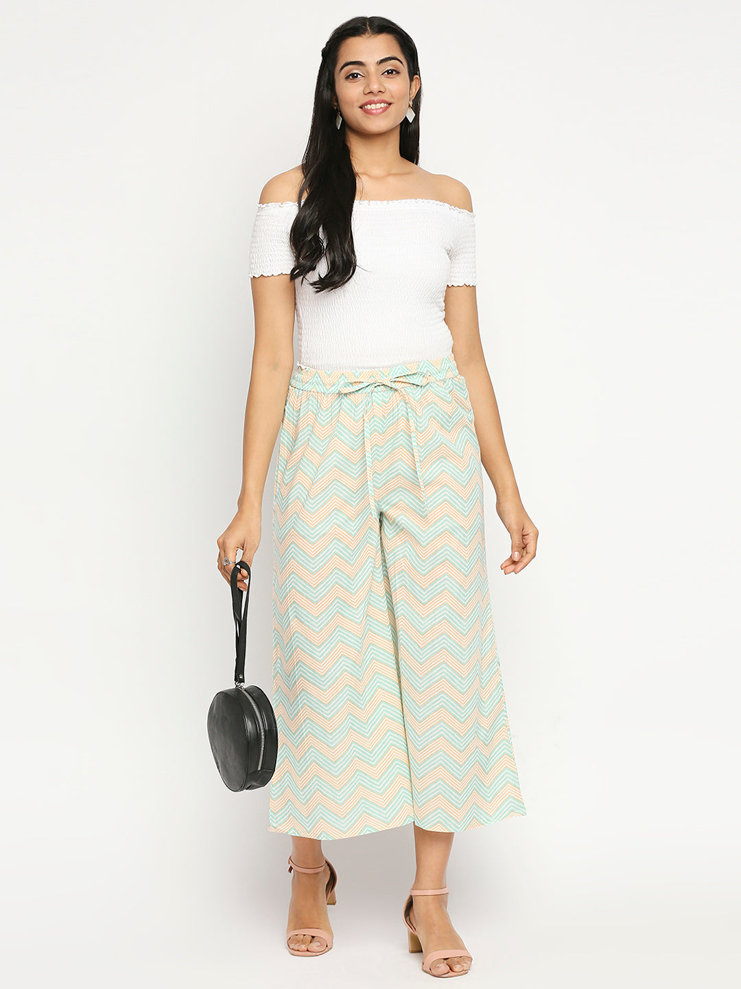Women's Sea Green Cotton  Palazzo