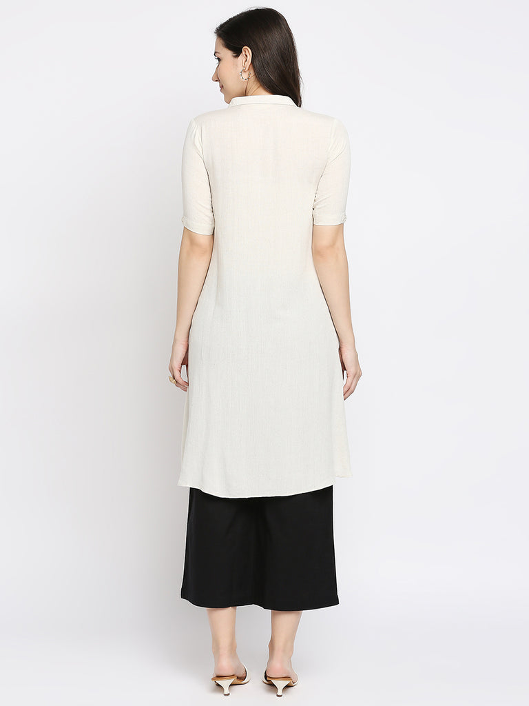 Women's Natural Viscose Embroidered Nylangan Topwear